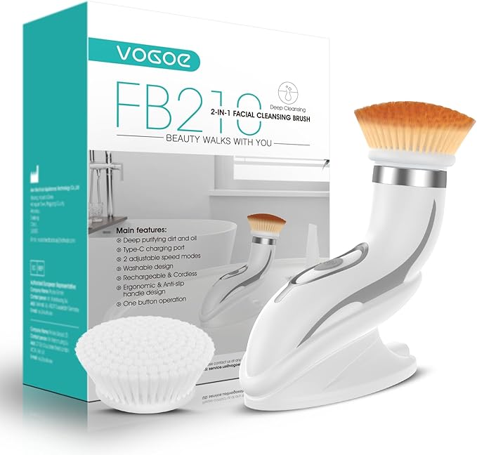 VOGOE Facial Cleansing Brush-Spin Face Scrubber Exfoliator Rechargeable by VOGOE
