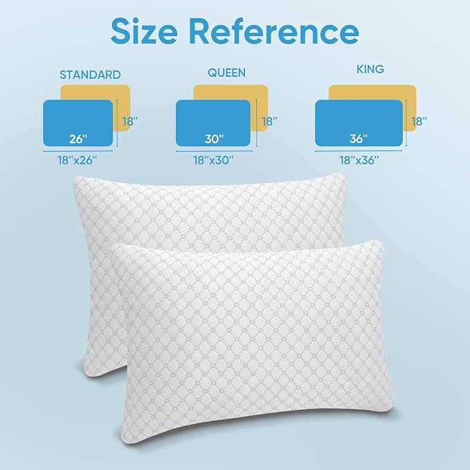 OAISZ Shredded Memory Foam Pillow, King Size Cooling Adjustable Firm Bed Pillow - Image 8