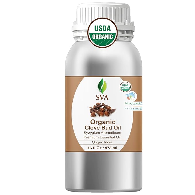 SVA Clove Essential Oil Organic– 16 Fl Oz – 100% Natural Clove Oil by SVAORGANICS