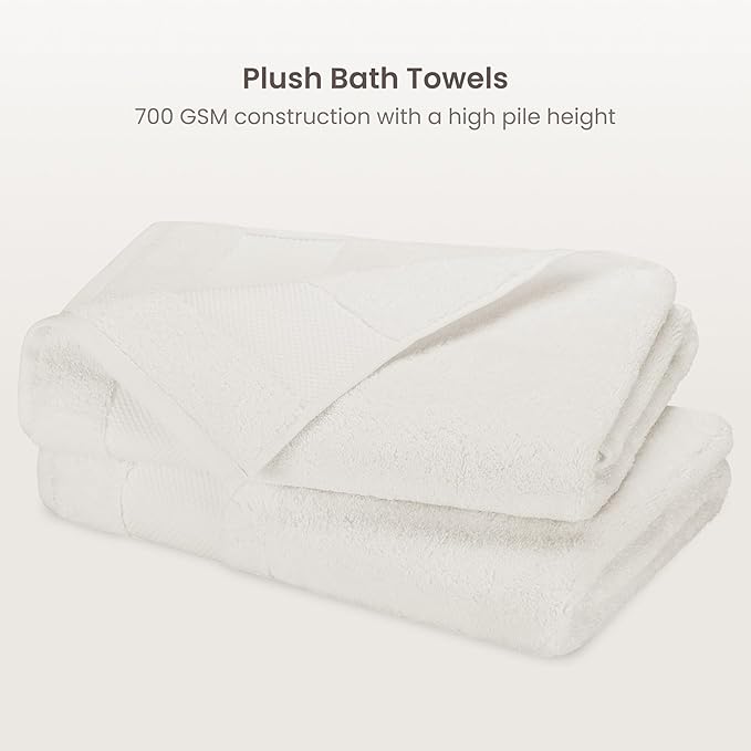 BIOWEAVES 100% Organic Cotton 700 GSM Plush Bath Towels 30" x 58" GOTS Certified - Image 2