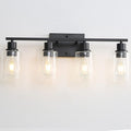 Bathroom Vanity Light Fixtures, 4-Light Matte Black Bathroom Lights, Wall by FILIMITIY