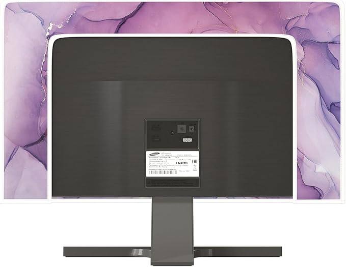 Baocicco Fashion Violet Marble Waterproof 22, 23, 24, 25 Inch Anti-Static Dustproof Creative Design Computer Screen Cover Panel Case Computer Monitor Covers Sleeve Compatible with PC Desktop and TV