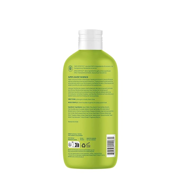 ATTITUDE Body Wash, EWG Verified Shower Gel, Dermatologically Tested, Plant and - Image 8