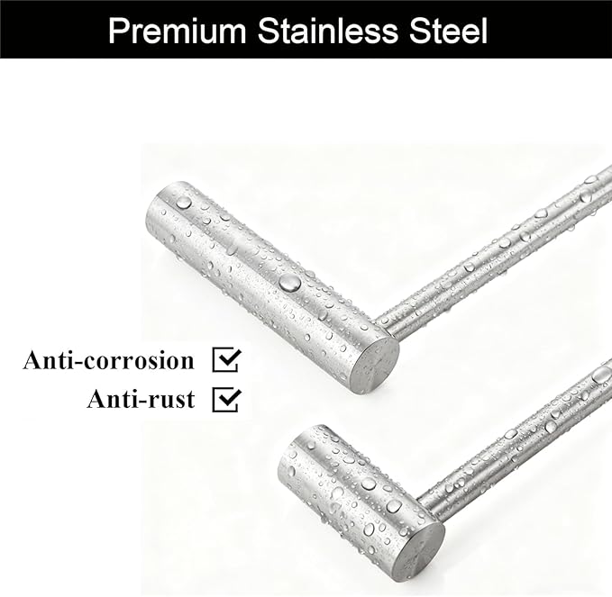 Towel Racks for Bathroom, NEWRAIN 30 inch Double Bath Towel Bar Wall Mounted - Image 5