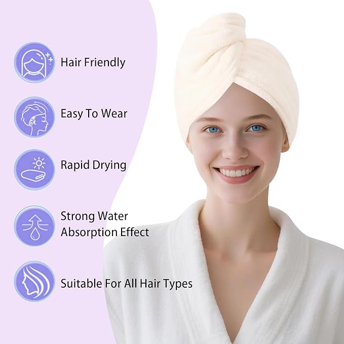 Microfiber Hair Drying Towel Wrap - Image 3