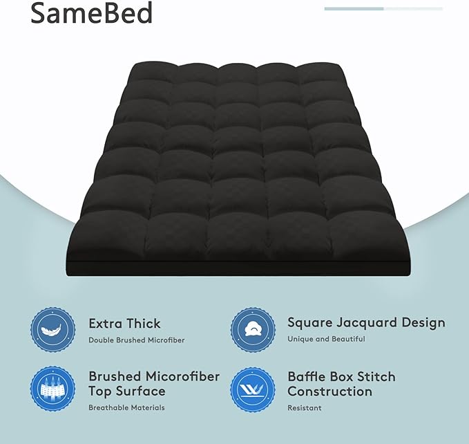 SameBed Mattress Topper Full XL, Extra Thick Mattress Pad Cover - Image 2