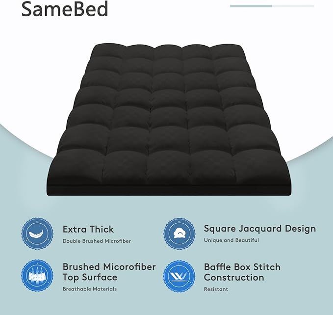 SameBed Mattress Topper Twin XL, Extra Thick Mattress Pad Cover - Image 2