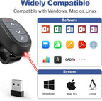 Presentation Clicker PowerPoint Wireless Presenter Remote: Laser Pointer Computer Clickers, Hyperlink Finger Ring Project Power Point PPT Clicker for Mac Laptop Office, Slideshow Google Slide Advancer