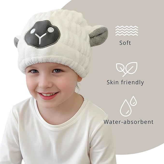 Microfiber Hair Towel Wrap for Kids, Absorbent Quick Girls Boys Hair Drying - Image 3