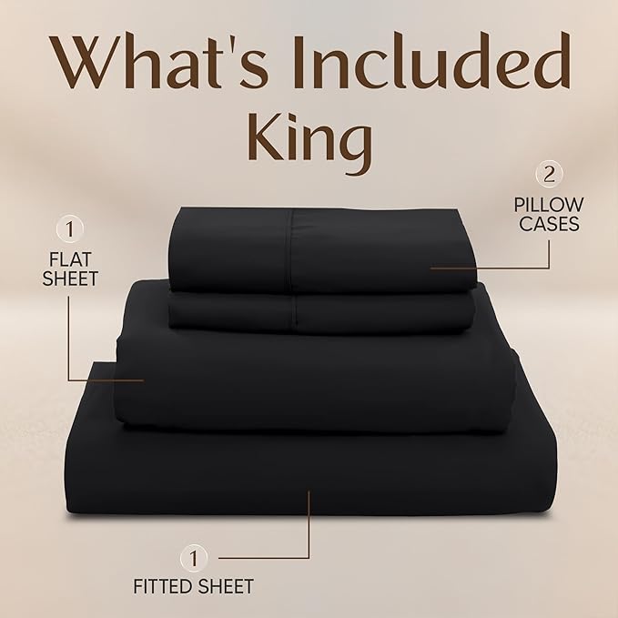 Utopia Bedding King Size Sheet Set – 4 Piece Bed Sheets, Soft and Breathable - Image 3
