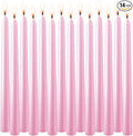 WPONSZU Set of 14 Pink Taper Candles, 7-8 Hours Burn Time, Smokeless and by WPONSZU