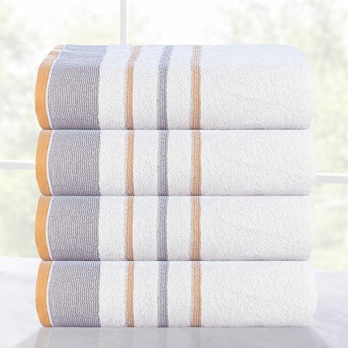 CASA COPENHAGEN White Bay 4Pcs 100% Egyptian Cotton Designer Hand Towels Gift - Image 3