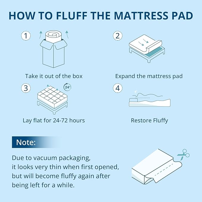 YUGYVOB Mattress Pad Extra Thick, and Breathable Twin Mattress Topper 8-21" - Image 8
