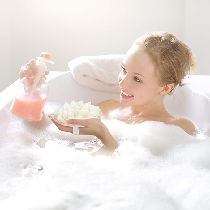 Boao 6 Pcs Bath Shower Pouf Sponge Mesh Pouf Shower Ball Exfoliating Body - Image 5