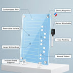 NiHome Acrylic Magnetic To Do List Planning Board with Sliders & Desktop Stand, Kids & Adults Chore Chart, Checklist Routine Chart Task Board for Fridge & Desk, For Magnetic Metal Surfaces Only (Blue)