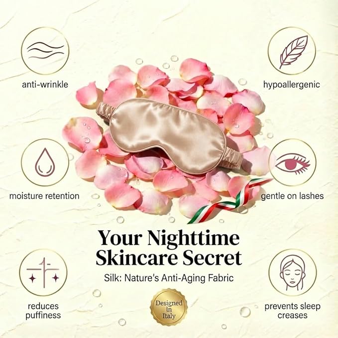MATASSE 100% Mulberry Silk Sleep Mask 22 Momme Grade 6A -3D Contoured Eye Mask - Image 7