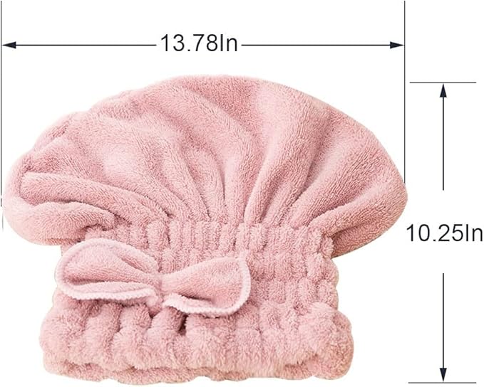 Jseng 2PC Microfiber Hair Drying Caps, Extrame Soft & Ultra Absorbent, Fast - Image 3