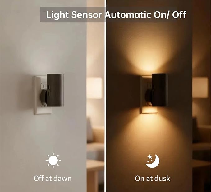 TSEXES LED Night Lights Plug into Wall, Dusk to Dawn Sensor, 5-300LM Adjustable - Image 2