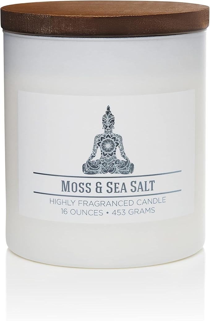 Carolina Moss & Sea Salt Scented Candle, 16 oz Wellness Relaxing Aromatherapy by CAROLINA