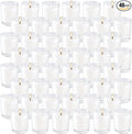 Set of 48 White Votive Candles, Unscented Candles Filled in Clear Glass by YIH