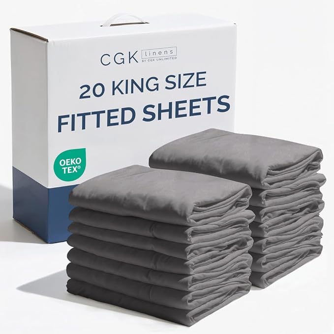 Bulk Case Pack of 20 Fitted Sheets by CGKUnlimited