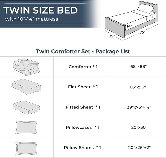 HEVUMYI Ivory Twin Comforter Set - Image 8