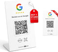 HotLabel Review Stand 1-Pack + Bonus Review Tap Card 1-Pack + For Boosting Business Reviews + White + NFC Tap & QR Code + Supports 2 Different Stores or Same + No App/No Subscription