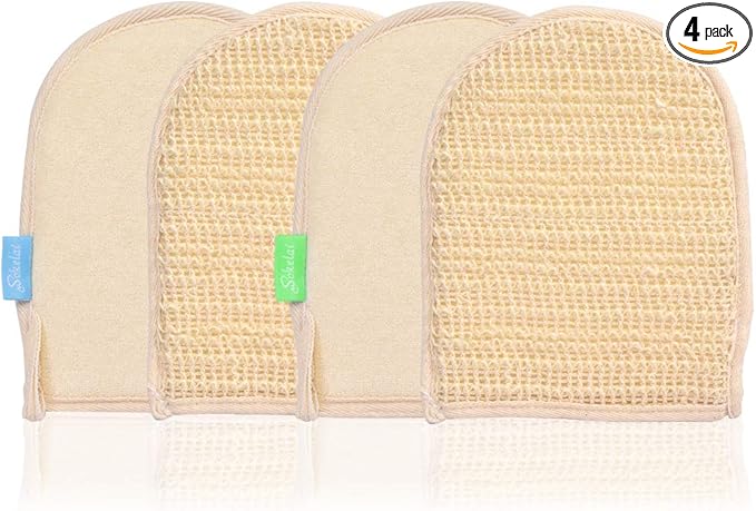 Exfoliating Loofah Mitt Shower Gloves by wokelai
