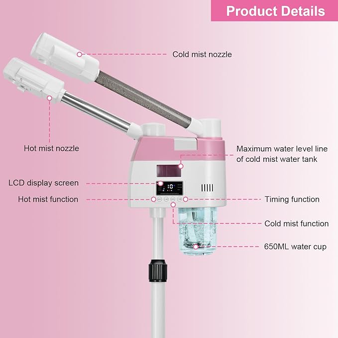 Professional Facial Steamer, 2 in 1 Facial Steamers - Image 2