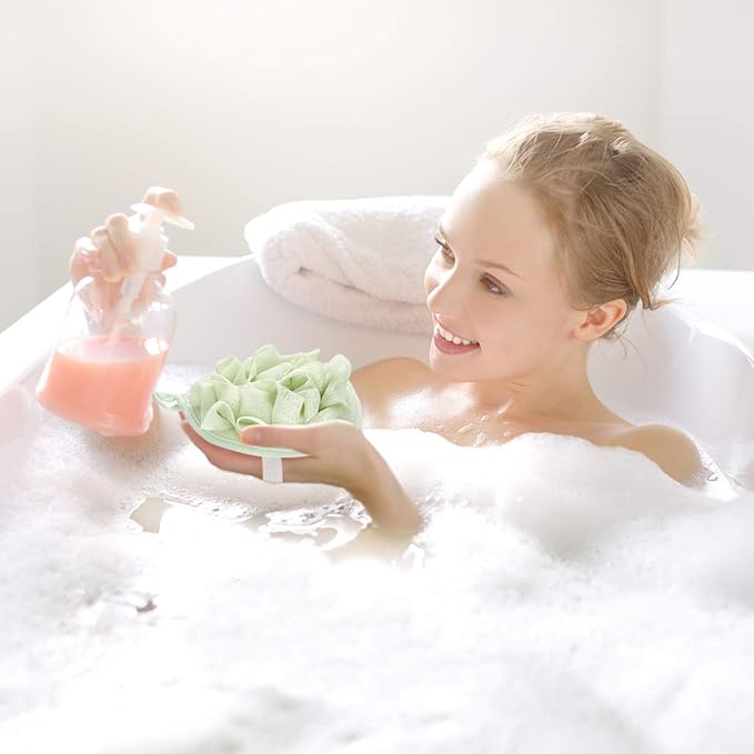 Boao 6 Pcs Bath Shower Pouf Sponge Mesh Pouf Shower Ball Exfoliating Body - Image 5