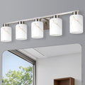 5-Light Bathroom Light Fixtures, Modern Vanity Lights, Brushed Nickel Metal by Mieloxiy