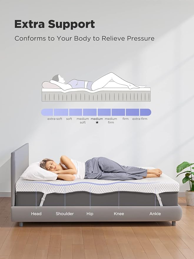 PERLECARE 4 Inch Gel Memory Foam Mattress Topper - Image 6