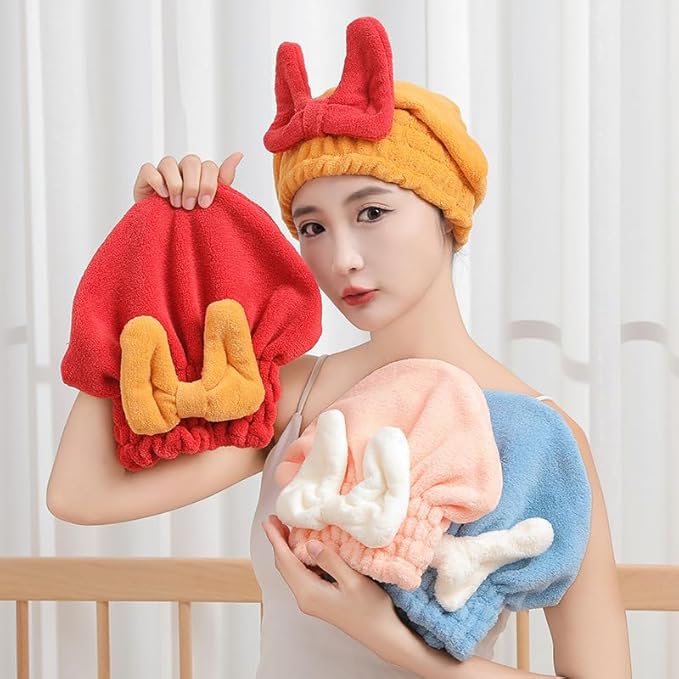 Microfiber Hair Drying Cap, Ultra Absorbent Hair Towel Wrap Turban - Image 8