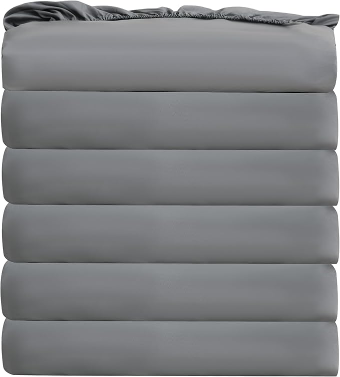 Bulk King Fitted Sheet Only Deep Pocket 6 Pack, Quick Sort Bottom Bed Sheets by Culve