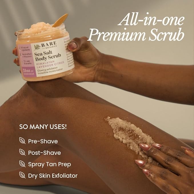 Bare Botanics Vanilla Hazelnut Coffee Body Scrub 24 oz - Image 3