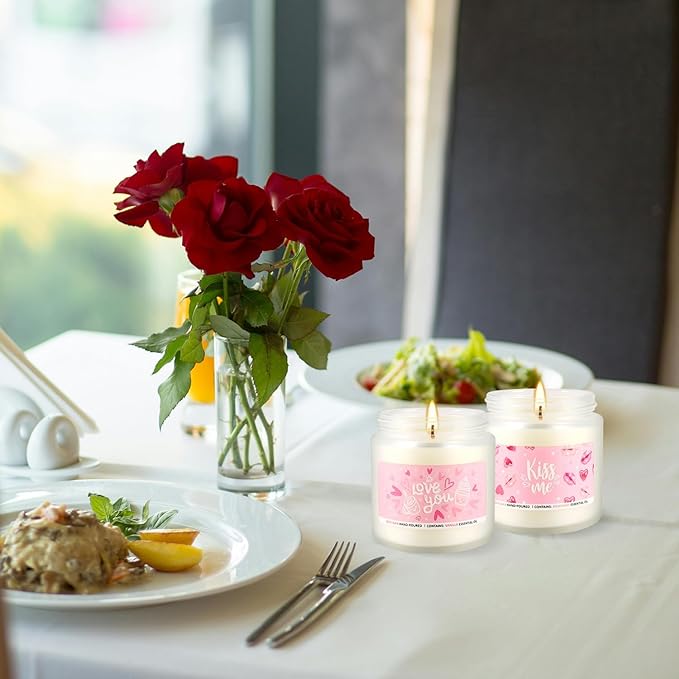 Valentine's Day Pink Scented Candles-12Pcs 3.5oz Each-Natural Plant Essential - Image 7
