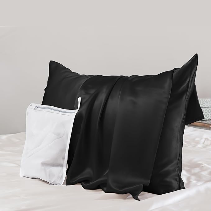 PROMEED Upgraded Grade 6A+ Black Silk Pillowcase by PromeedTextile