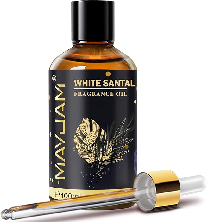 White Santal Fragrance Oil Essential Oil, MAYJAM 3.38FL.OZ White Santal Oil by MAYJAM