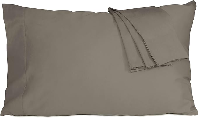 Pillow Cases, King Size Cotton Percale Weave Pillowcases, Pre-Shrunk Breathable by HOMTEC