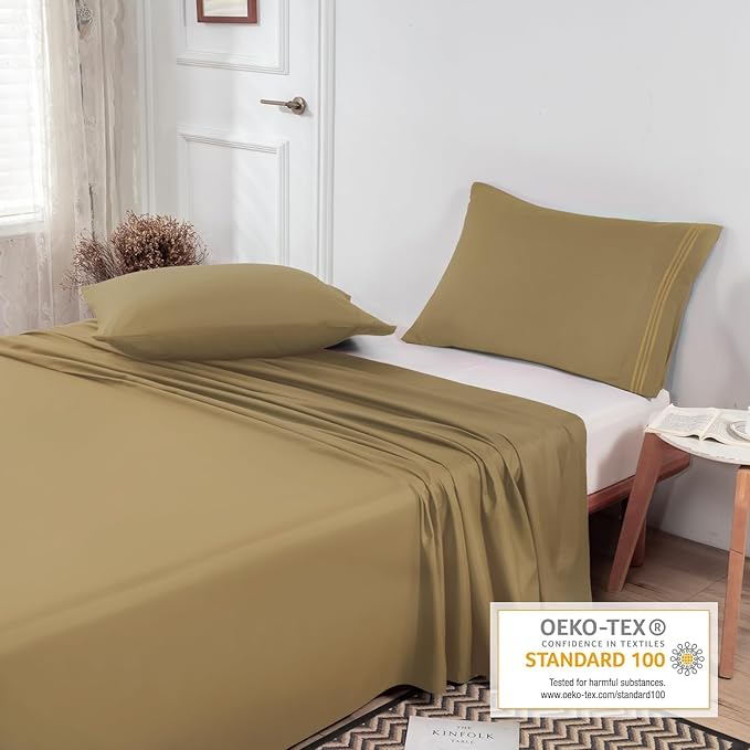 Lirex Full Size Flat Sheet Only，Ultra Soft & Breathable Brushed 1800 - Image 4