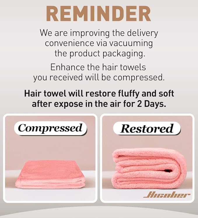 Hicober Microfiber Hair Towel, 3 Packs Hair Turbans - Image 8
