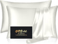 Silk Pillowcase 2 Pack, Mulberry Silk Pillow Cases Queen Size Set of 2 by HOME