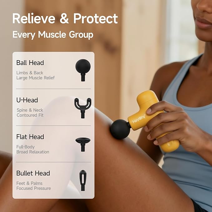 HEYCHY Super Mini Massage Gun Deep Tissue, Handheld Percussion Muscle Massager - Image 7