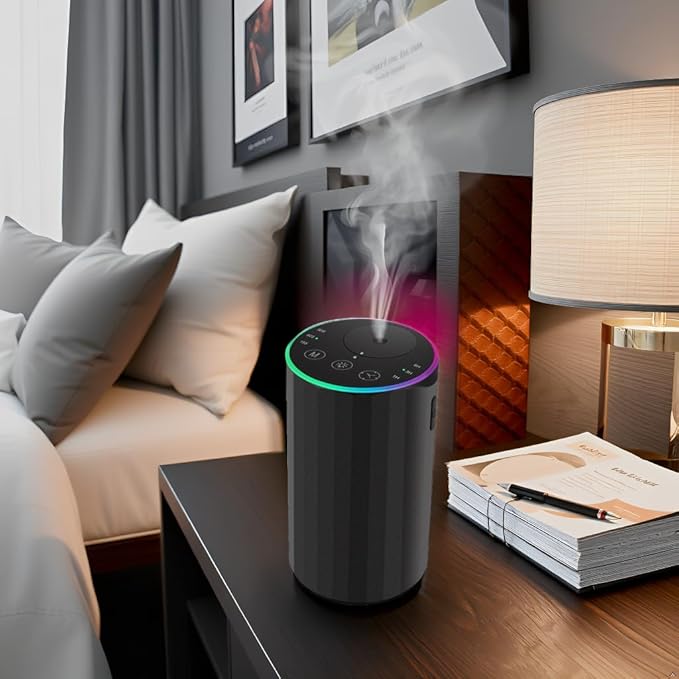 Waterless Essential Oil Diffuser, 7 Colors LED Light, Battery Powered Mini - Image 3