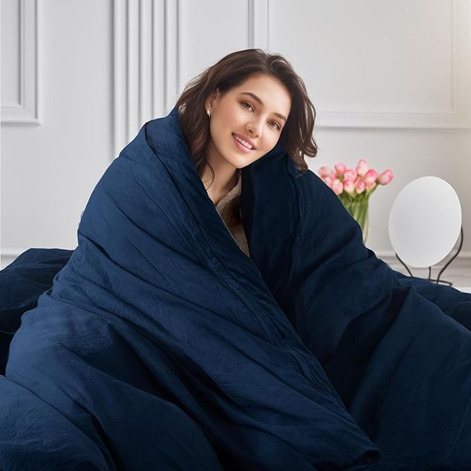 NEXHOME PRO Duvet Cover Set 100% Washed Cotton California Kingn 104"x98" - Image 6