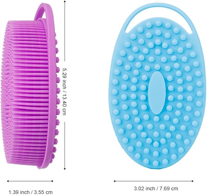 Soft Silicone Body Scrubber 3 PCS Silicone Body Shower, Silicone Loofah 2 in 4 - Image 4