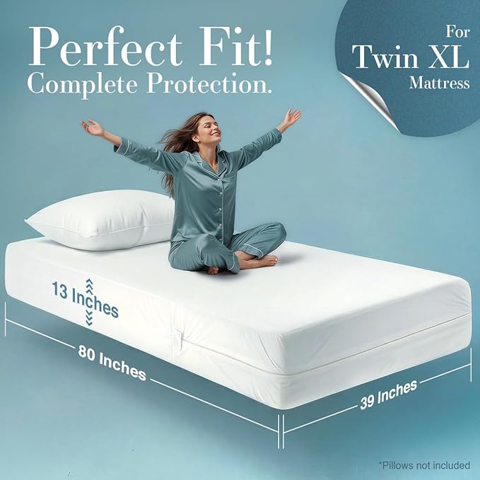 Utopia Bedding Mattress Protector Zippered Twin XL Size, 100% Waterproof Bed - Image 5