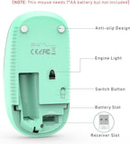 VssoPlor Wireless Mouse, 2.4G Slim Portable Computer Laptop Mouse with Nano Receiver Quiet Silent Optical Mice for Notebook, PC, Laptop, Computer-Blue and Green