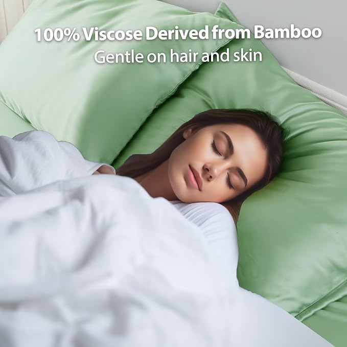 4 Pack Cooling Pillow Cases, Viscose Derived from Bamboo Pillow Protectors - Image 4