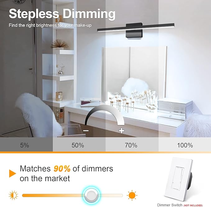 VOLISUN Modern Bathroom Vanity Light 23.6 inch, 14W Dimmable 5CCT Led Bathroom - Image 3